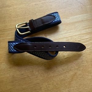 Vineyard Vines Navy & Brown Whale Pattern Web Belt
